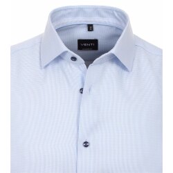 VENTI Herren Businesshemd Kurzarm Kent Modern-Fit Hellblau Struktur
