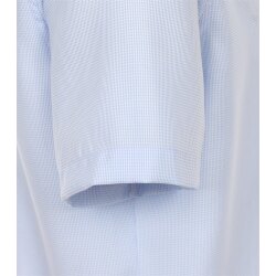 VENTI Herren Businesshemd Kurzarm Kent Modern-Fit Hellblau Struktur