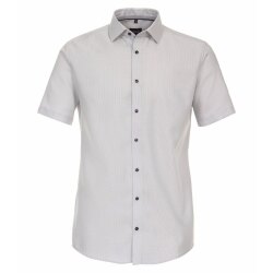 VENTI Herren Businesshemd Kurzarm Kent Modern-Fit Silber...