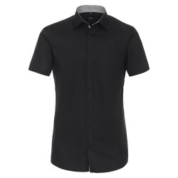 VENTI Herren Businesshemd Kurzarm Kent Body-Fit Schwarz