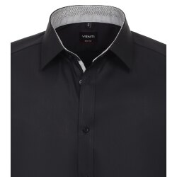 VENTI Herren Businesshemd Kurzarm Kent Body-Fit Schwarz