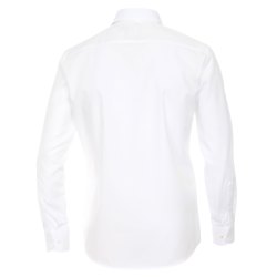 Größe 39 Casamoda Hemd Weiss Uni Langarm Modern Fit Leicht Tailliert Kentkragen 100% Baumwolle Bügelfrei
