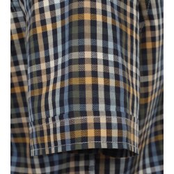 CASAMODA Herren Freizeithemd Kurzarm Button-Down Casual-Fit Beige kariert