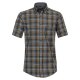 CASAMODA Herren Freizeithemd Kurzarm Button-Down Casual-Fit Beige kariert