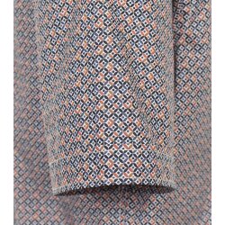 CASAMODA Herren Freizeithemd Kurzarm Kent Comfort-Fit Orange gemustert