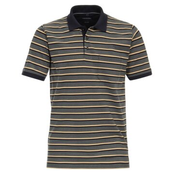 CASAMODA Herren Polo-Shirt Kurzarm Polokragen Regular Piqué Grün gestreift