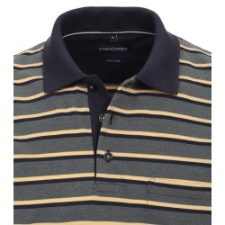 CASAMODA Herren Polo-Shirt Kurzarm Polokragen Regular Piqué Grün gestreift