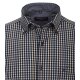 CASAMODA Herren Freizeithemd Kurzarm Button-Down Casual-Fit Blau kariert