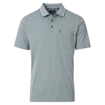 CASAMODA Herren Poloshirt Kurzarm Regular Piqué Türkis meliert