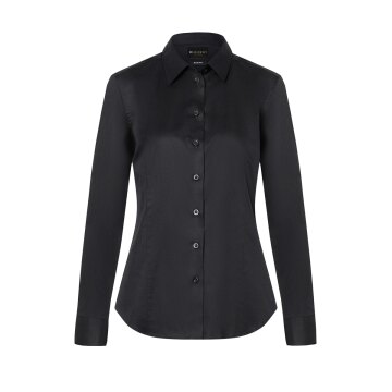 KARLOWSKY Damen Bluse ACTIVE-STRETCH Langarm Kent Slim Schwarz