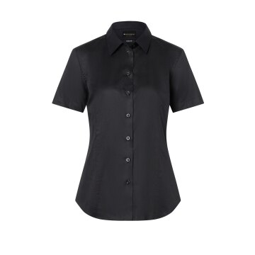 KARLOWSKY Damen Bluse ACTIVE-STRETCH Kurzarm Slim-Fit Schwarz