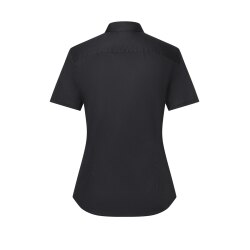 KARLOWSKY Damen Bluse ACTIVE-STRETCH Kurzarm Slim-Fit Schwarz