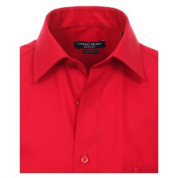 Größe 43 Casamoda Hemd Rot Uni Kurzarm Comfort Fit Normal Geschnitten Kentkragen 100% Baumwolle Bügelfrei