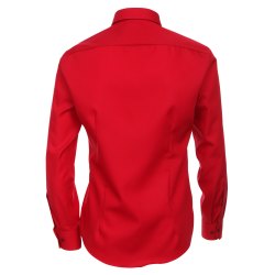 Größe 38 Venti Hemd Rot Uni Langarm Slim Fit Tailliert Kentkragen 100% Baumwolle Popeline Bügelfrei