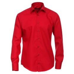 Größe 41 Venti Hemd Rot Uni Langarm Slim Fit...