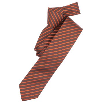 VENTI Herren Business-Krawatte 6cm Seide Struktur Orange gestreift