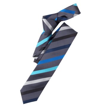 VENTI Herren Business-Krawatte 6cm Seide Struktur Blau gestreift