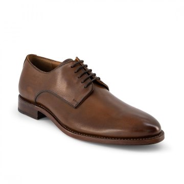 Prime Shoes ROMA Rahmengenäht Braun Crust Castagno Schnürschuh aus feinstem Kalbsleder Größe UK6 /39