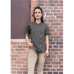 KARLOWSKY Damen Kochjacke Denim-Style ROCK-CHEF® Kurzarm Schwarz 36