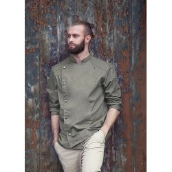 Karlowsky Herren Kochjacke JEANS-STYLE vintage moos green 64