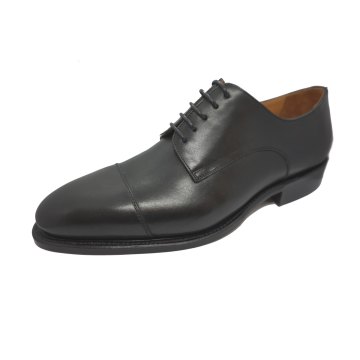 PRIME SHOES Bergamo 3 Herren Business-Schnürschuh Rahmengenäht Ledersohle Kalbsleder Box Calf Schwarz D 43 / UK 9