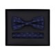 VENTI Herren Fliege Einstecktuch Set-2-tlg Seide Blau gemustert