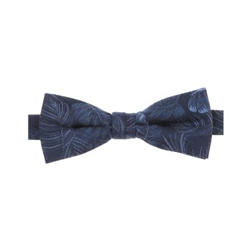 VENTI Herren Fliege gebunden Viskose/Seidmix Struktur Blau floral
