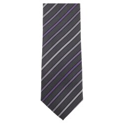 VENTI Herren Business-Krawatte 6cm Seide Struktur Lila gestreift
