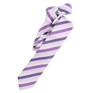 VENTI Herren Business-Krawatte 6cm Seide Struktur Lila gestreift