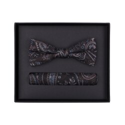 VENTI Herren Fliege Einstecktuch Set-2-tlg Anthrazit...