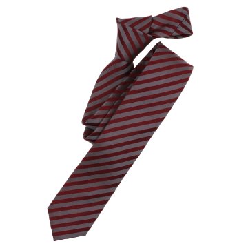 VENTI Herren Business-Krawatte 6cm Seide gewebt Bordeaux gestreift