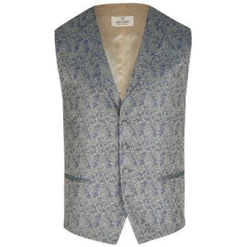 Wilvorst GREEN WEDDING Herren Weste Revers Drop8 Olivgrün geblümt