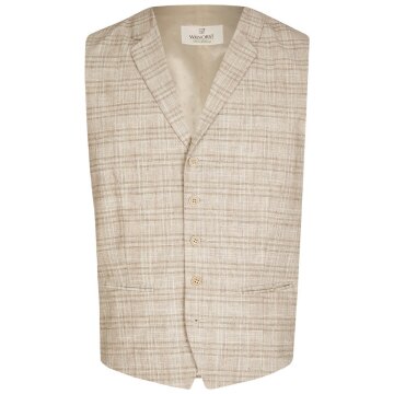 Wilvorst GREEN-WEDDING Herren Weste Revers Drop8 Hellbraun kariert 50