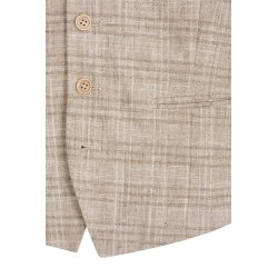 Wilvorst GREEN-WEDDING Herren Weste Revers Drop8 Hellbraun kariert 50