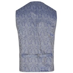 Wilvorst GREEN-WEDDING Herren Weste Revers Drop8 Blau Floral 102