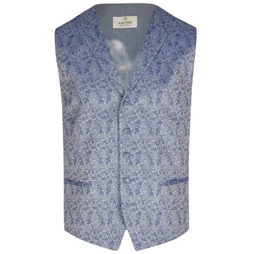 Wilvorst GREEN-WEDDING Herren Weste Revers Drop8 Blau Floral 94