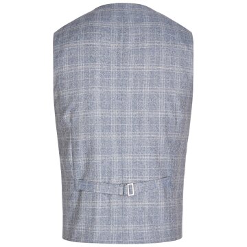 Wilvorst GREEN-WEDDING Herren Weste Revers Drop8 Blau kariert
