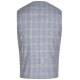 Wilvorst GREEN-WEDDING Herren Weste Revers Drop8 Blau kariert