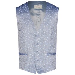 Wilvorst GREEN-WEDDING Herren Weste V-Neck Drop8 Blau Floral