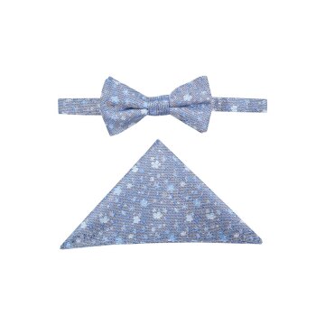 Wilvorst GREEN-WEDDING Herren Schleife Einstecktuch Blau Floral