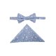 Wilvorst GREEN-WEDDING Herren Schleife Einstecktuch Blau Floral