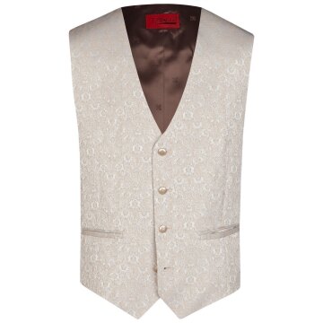 Wilvorst TZIACCO Herren Weste Royal V-Neck Beige gemustert