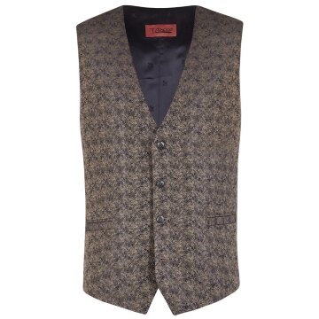 Wilvorst TZIACCO Herren Weste Royal V-Neck Webmuster Braun