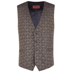 Wilvorst TZIACCO Herren Weste Royal V-Neck Webmuster Braun