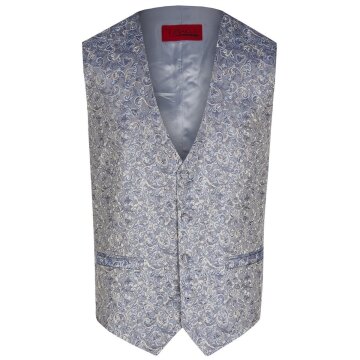 Wilvorst TZIACCO Herren Weste Royal V-Neck Hellblau Paisley