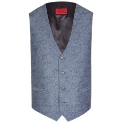 Wilvorst TZIACCO Herren Weste Royal V-Neck Webmuster Blau 50