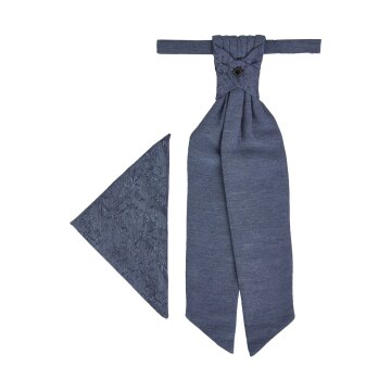 Wilvorst TZIACCO Herren Plastron Einstecktuch Blau meliert