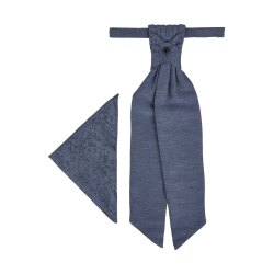 Wilvorst TZIACCO Herren Plastron Einstecktuch Blau meliert