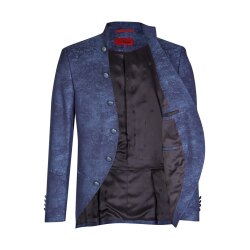 TZIACCO Herren Sakko-Royal Blau gemustert