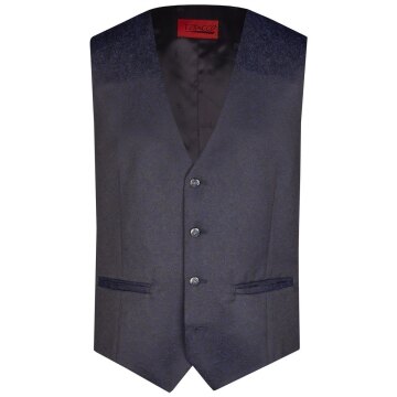 Wilvorst TZIACCO Herren Weste Royal V-Neck Mitternachtsblau gemustert